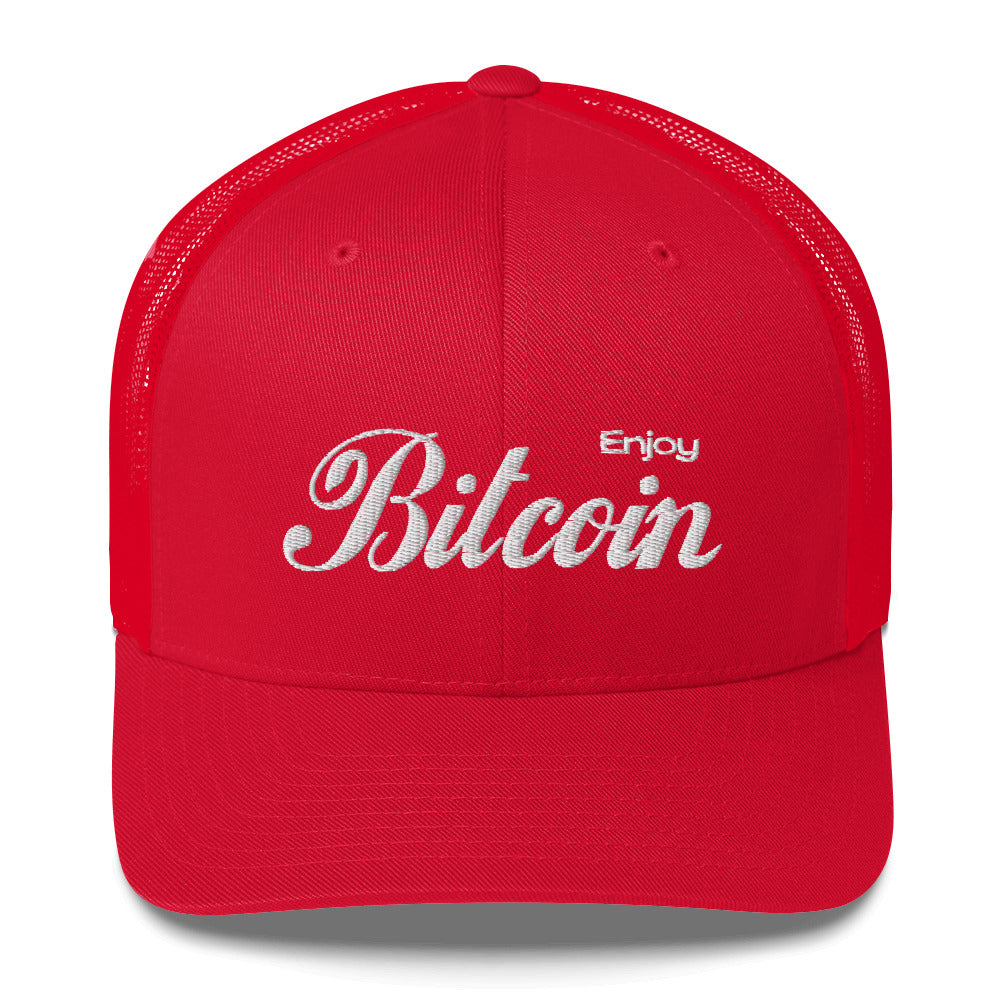 Enjoy Bitcoin Trucker Hat Red