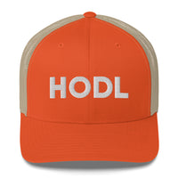 Load image into Gallery viewer, HODL Bitcoin (White Embroidery) Trucker Hat - fomo21
