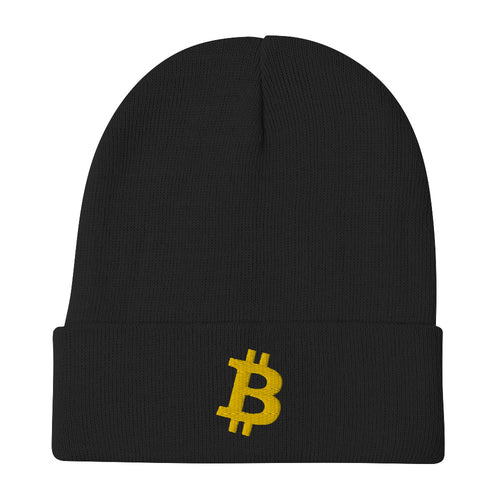 Simply Bitcoin Gold Embroidered Beanie-fomo21