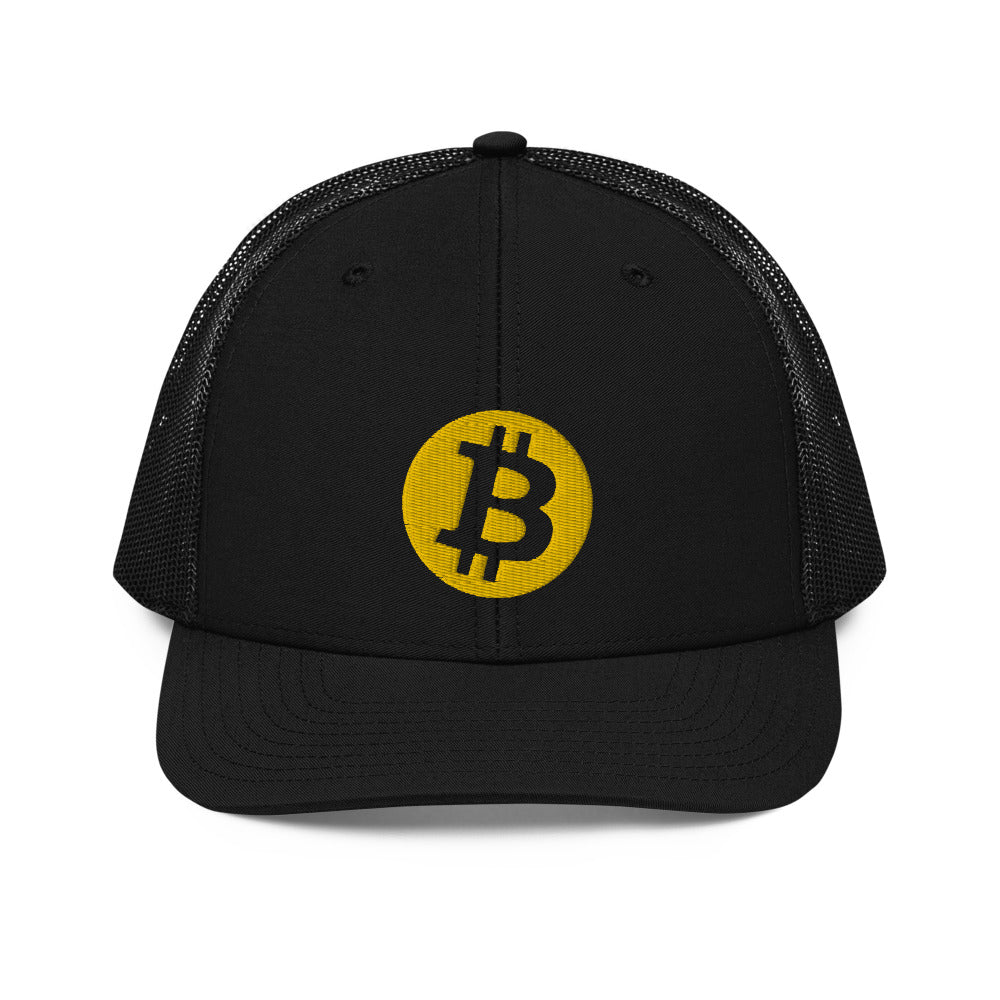 Bitcoin Round Logo Trucker Hat - fomo21