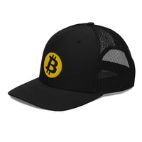 Load image into Gallery viewer, Bitcoin Round Logo Trucker Hat - fomo21
