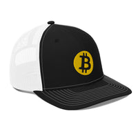 Load image into Gallery viewer, Bitcoin Round Logo Trucker Hat - fomo21
