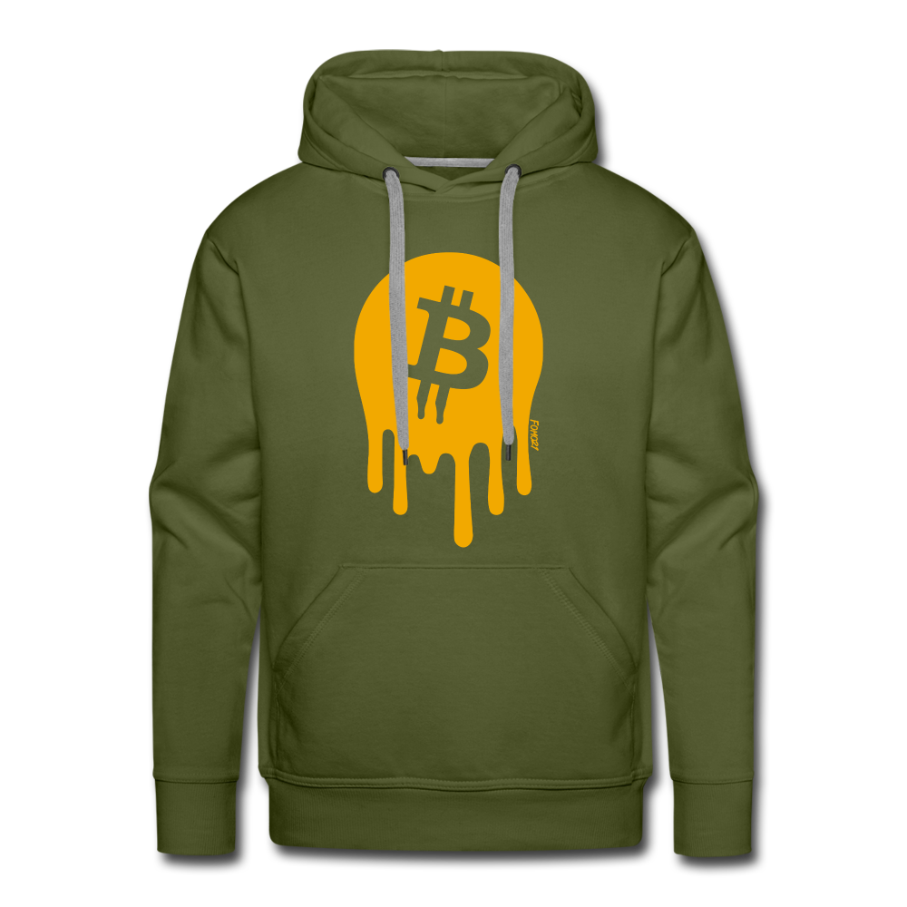 Melt Your Face Bitcoin Hoodie Sweatshirt - olive green