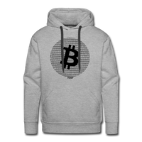 Load image into Gallery viewer, Binary Bitcoin Round Design Hoodie - heather grey
