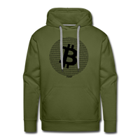 Load image into Gallery viewer, Binary Bitcoin Round Design Hoodie - olive green
