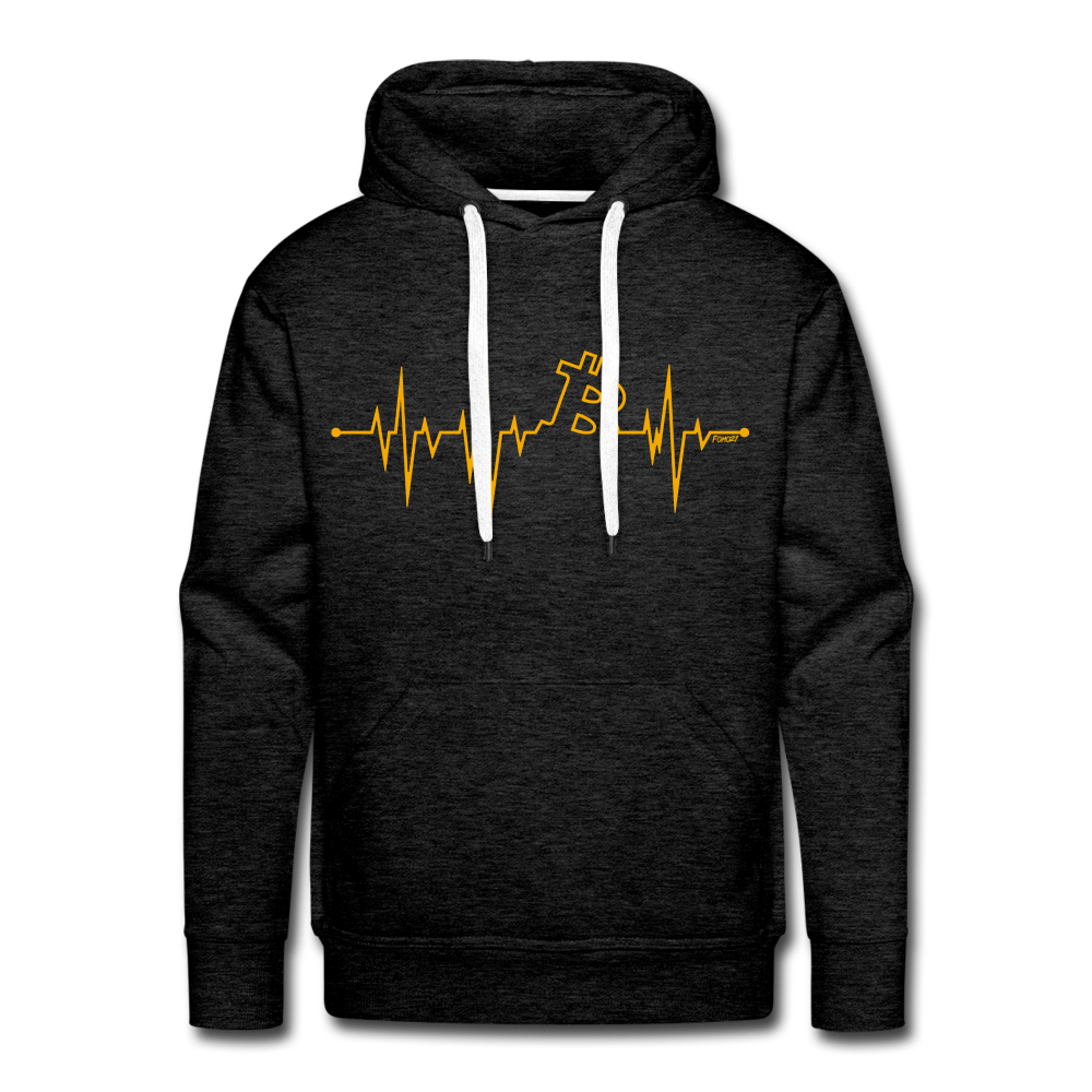 My Heart Beats Bitcoin Hoodie Sweatshirt - charcoal grey