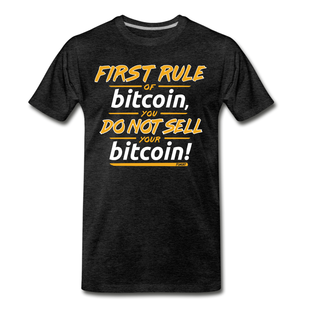 First Rule Of Bitcoin T-Shirt - charcoal grey