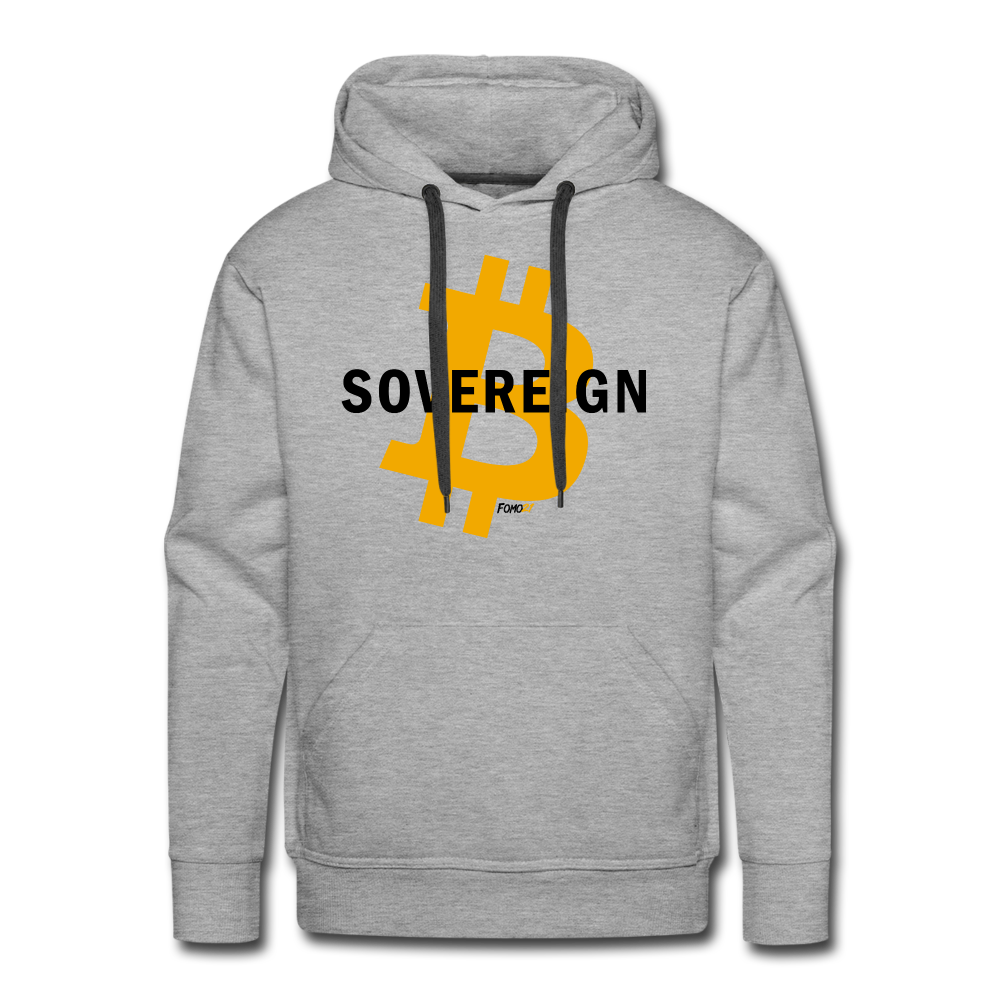 B Sovereign Bitcoin Hoodie Sweatshirt - heather grey