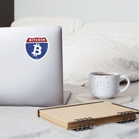 Load image into Gallery viewer, Highway Bitcoin Sticker - white matte
