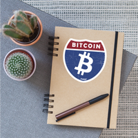 Load image into Gallery viewer, Highway Bitcoin Sticker - white matte
