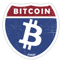Load image into Gallery viewer, Highway Bitcoin Sticker - white matte
