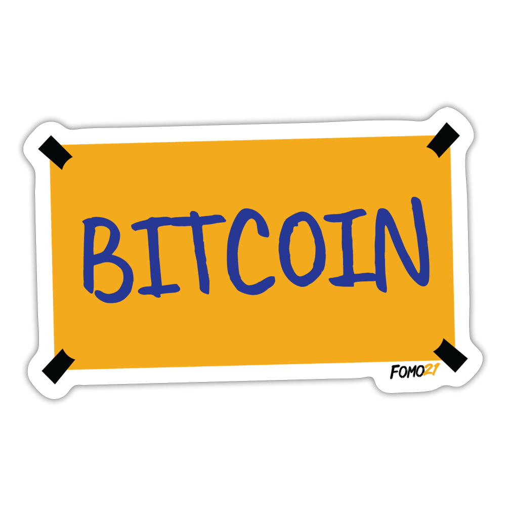 Bitcoin Lasso Sign Sticker - white matte