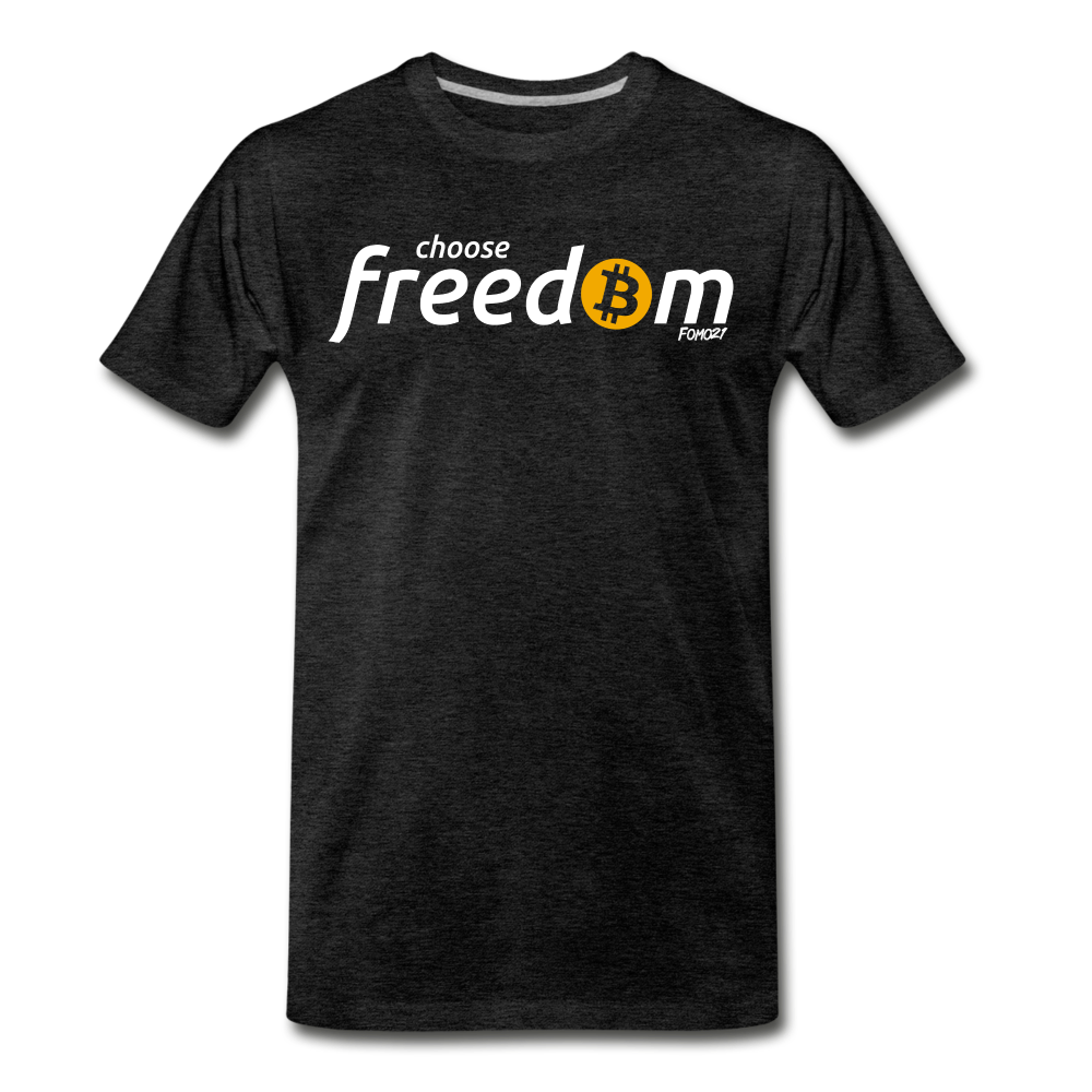 Choose Freedom Bitcoin T-Shirt - charcoal grey