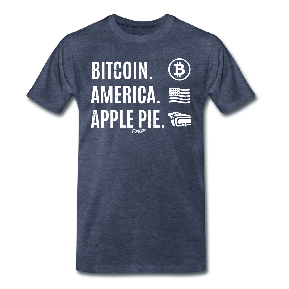 Bitcoin America Apple Pie T-Shirt - heather blue