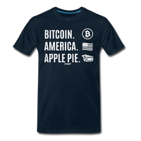 Load image into Gallery viewer, Bitcoin America Apple Pie T-Shirt - deep navy
