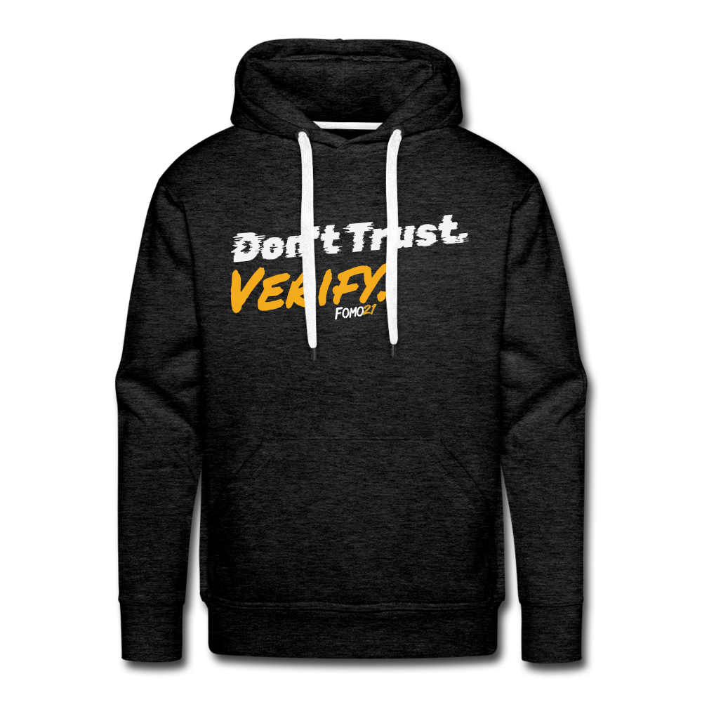 Don't Trust Verify Bitcoin Hoodie Sweatshirt - charcoal grey