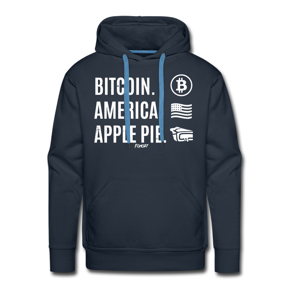 Bitcoin America Apple Pie Hoodie Sweatshirt - navy