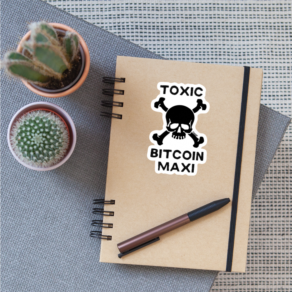 Toxic Bitcoin Maxi Sticker - white matte