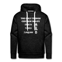 Load image into Gallery viewer, The Only Things Certain In Life Bitcoin Hoodie Sweatshirt - charcoal grey
