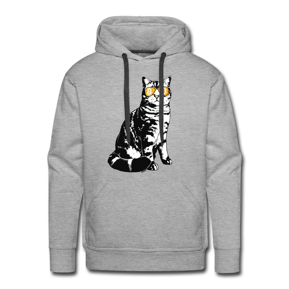 Bitcoin Is For The Cats Hoodie Sweatshirt - heather grey