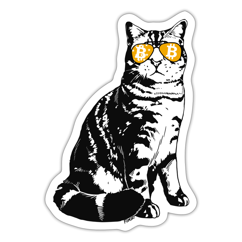 Bitcoin Is For The Cats Sticker - white matte