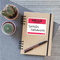 Load image into Gallery viewer, Hello My Name Is Satoshi Bitcoin Sticker - white matte
