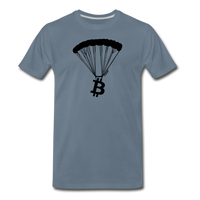 Load image into Gallery viewer, Bitcoin Parachute T-Shirt - steel blue
