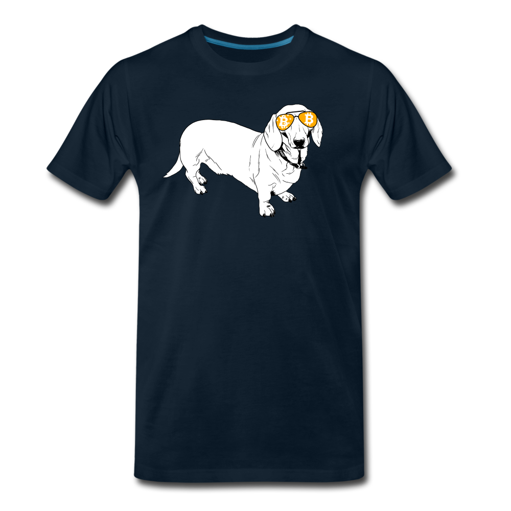 Bitcoin Is For The Dachshunds T-Shirt - deep navy