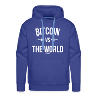 Load image into Gallery viewer, Bitcoin Vs The World (White Graphic) Hoodie Sweatshirt - royal blue
