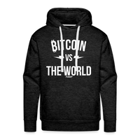 Load image into Gallery viewer, Bitcoin Vs The World (White Graphic) Hoodie Sweatshirt - charcoal grey
