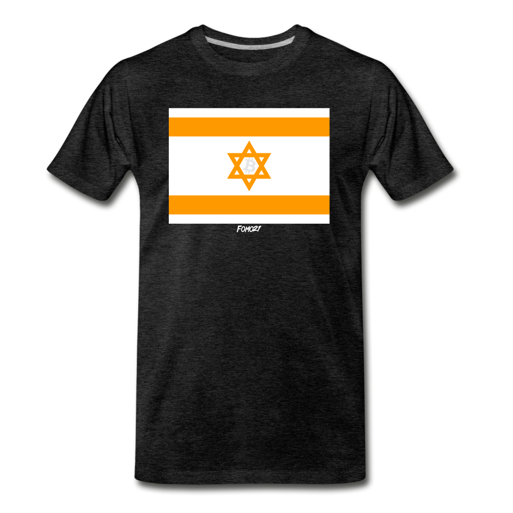 Bitcoin Flag of Israel T-Shirt - charcoal grey