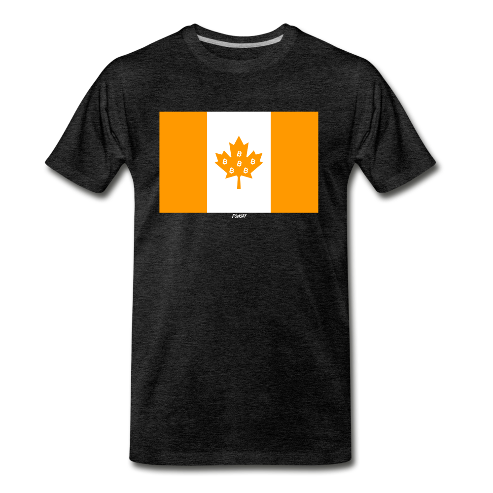 Bitcoin Flag of Canada T-Shirt - charcoal grey