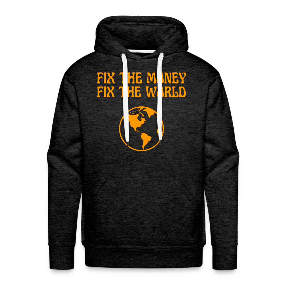Fix The Money Fix The World 2 Bitcoin Hoodie Sweatshirt - charcoal grey