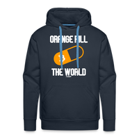 Load image into Gallery viewer, Orange Pill The World Bitcoin Hoodie Sweatshirt - navy
