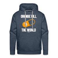 Load image into Gallery viewer, Orange Pill The World Bitcoin Hoodie Sweatshirt - heather denim

