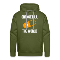 Load image into Gallery viewer, Orange Pill The World Bitcoin Hoodie Sweatshirt - olive green
