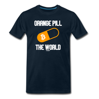 Load image into Gallery viewer, Orange Pill The World Bitcoin T-Shirt - deep navy

