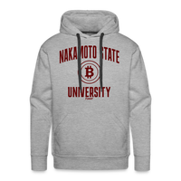 Load image into Gallery viewer, Nakamoto State University (Red) Bitcoin Hoodie Sweatshirt - heather grey
