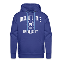 Load image into Gallery viewer, Nakamoto State University (White) Bitcoin Hoodie Sweatshirt - royal blue
