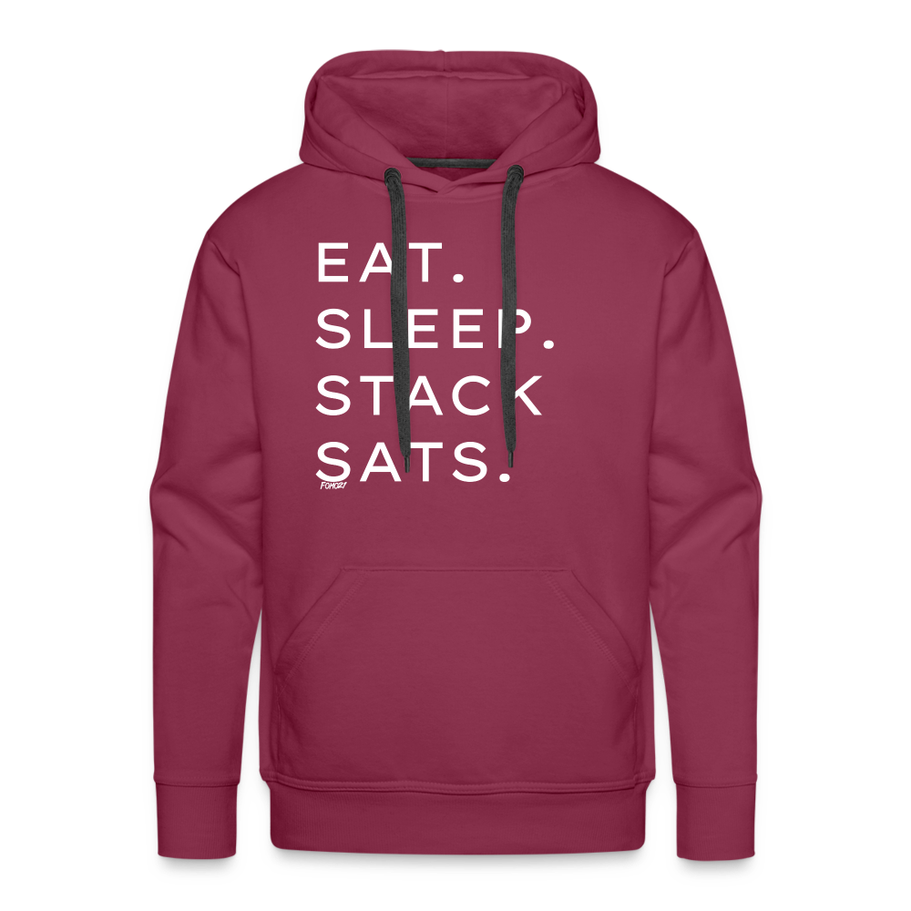 Eat Sleep Stack Sats Bitcoin Hoodie Sweatshirt - burgundy