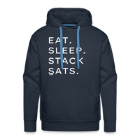 Load image into Gallery viewer, Eat Sleep Stack Sats Bitcoin Hoodie Sweatshirt - navy
