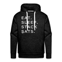 Load image into Gallery viewer, Eat Sleep Stack Sats Bitcoin Hoodie Sweatshirt - charcoal grey
