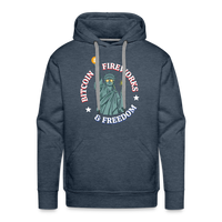Load image into Gallery viewer, Bitcoin Fireworks And Freedom Hoodie - heather denim
