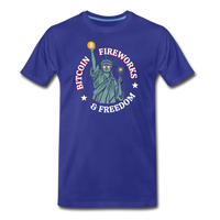 Load image into Gallery viewer, Bitcoin Fireworks And Freedom T-Shirt - royal blue
