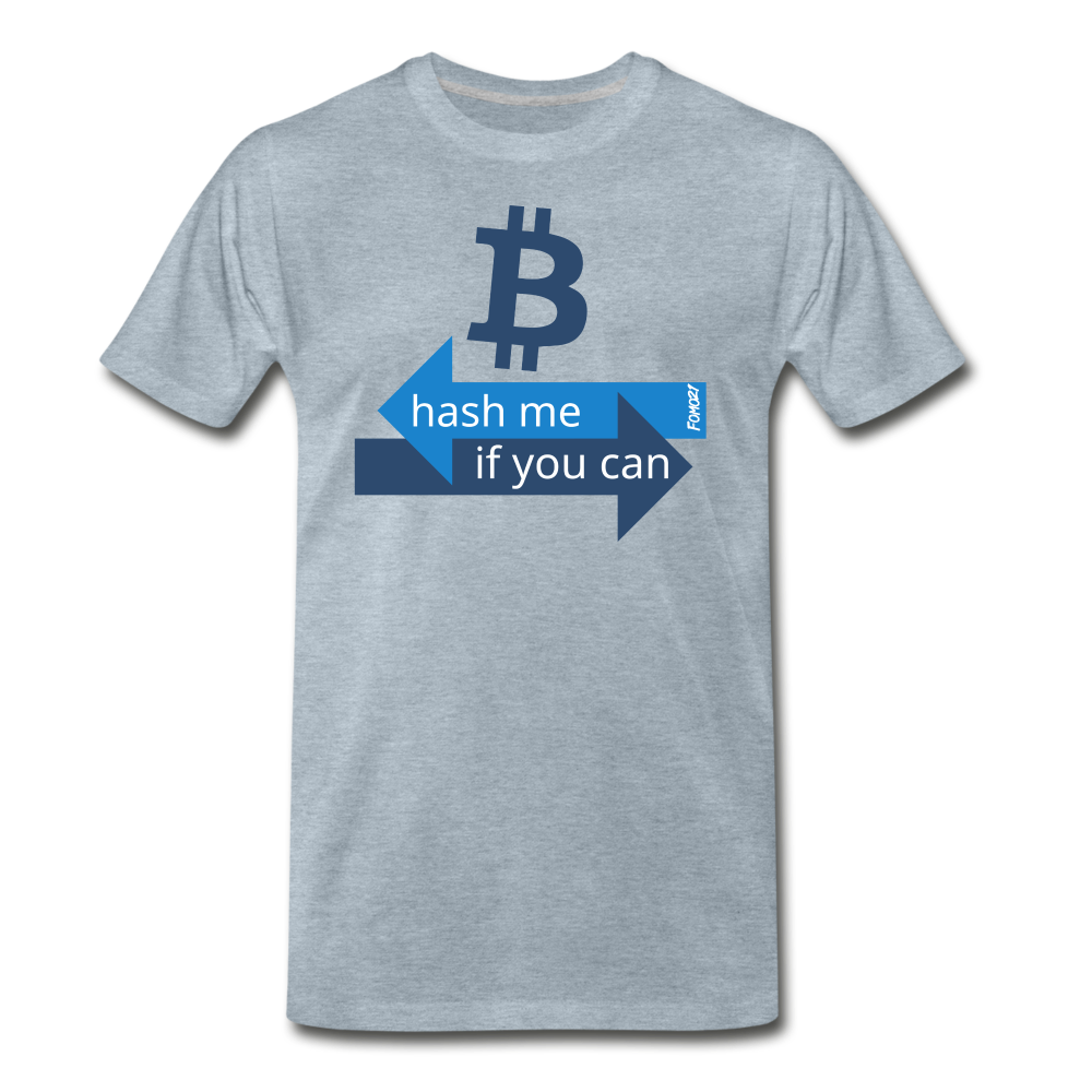 Hash Me If You Can Bitcoin T-Shirt - heather ice blue
