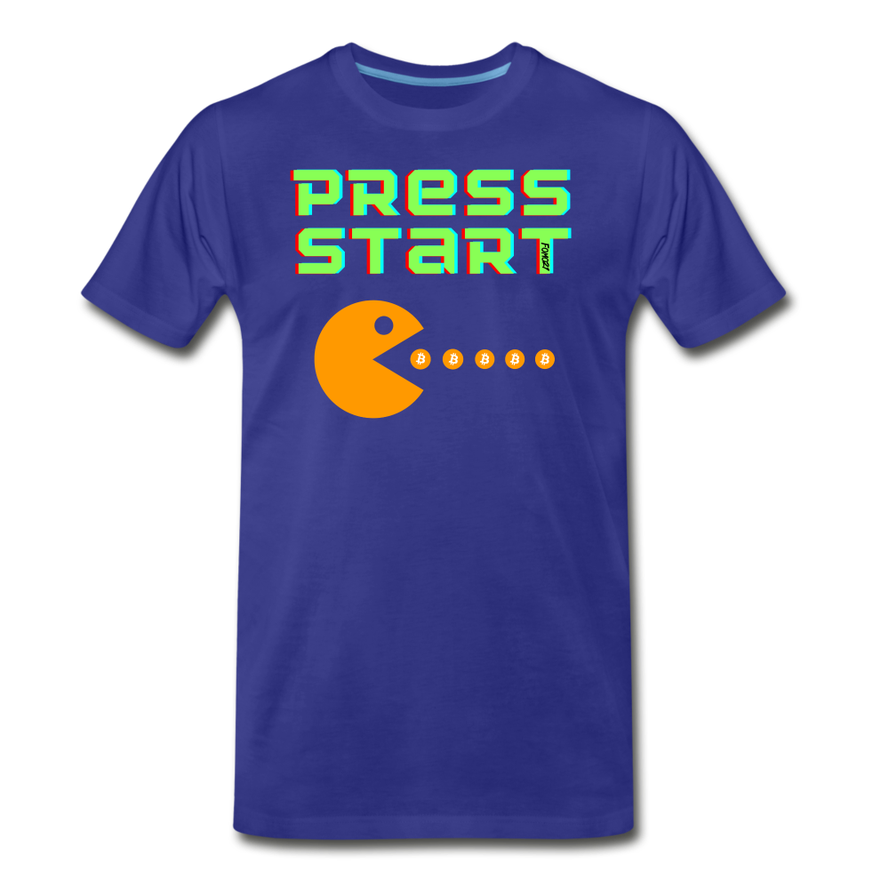 Press Start Bitcoin T-Shirt - royal blue