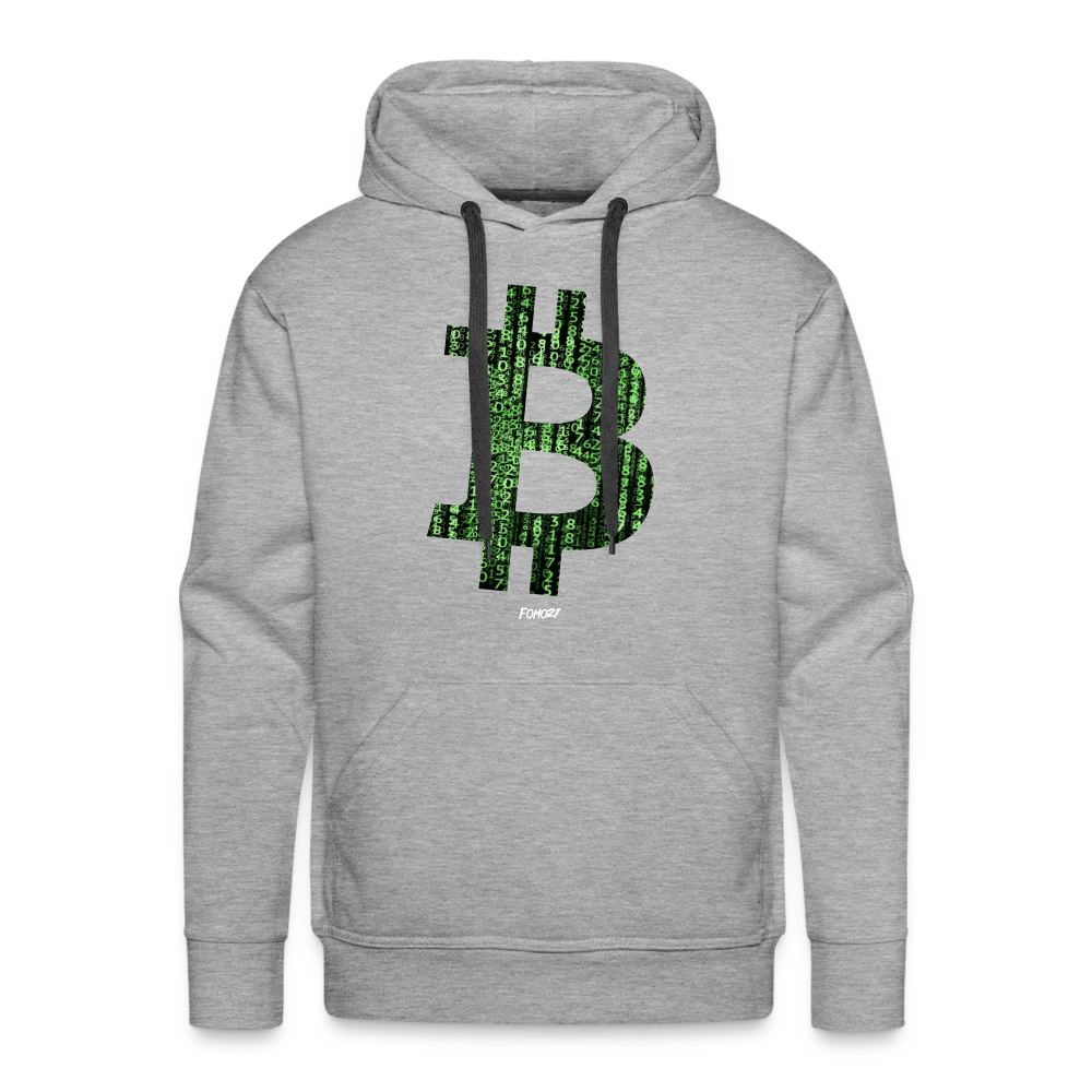 Bitcoin B Coded Hoodie Sweatshirt - heather grey