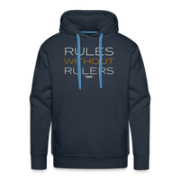 Load image into Gallery viewer, Rules Without Rulers Bitcoin Hoodie Sweatshirt - navy
