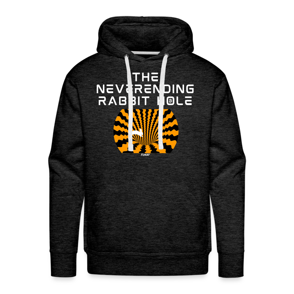The Neverending Rabbit Hole Bitcoin Hoodie Sweatshirt - charcoal grey