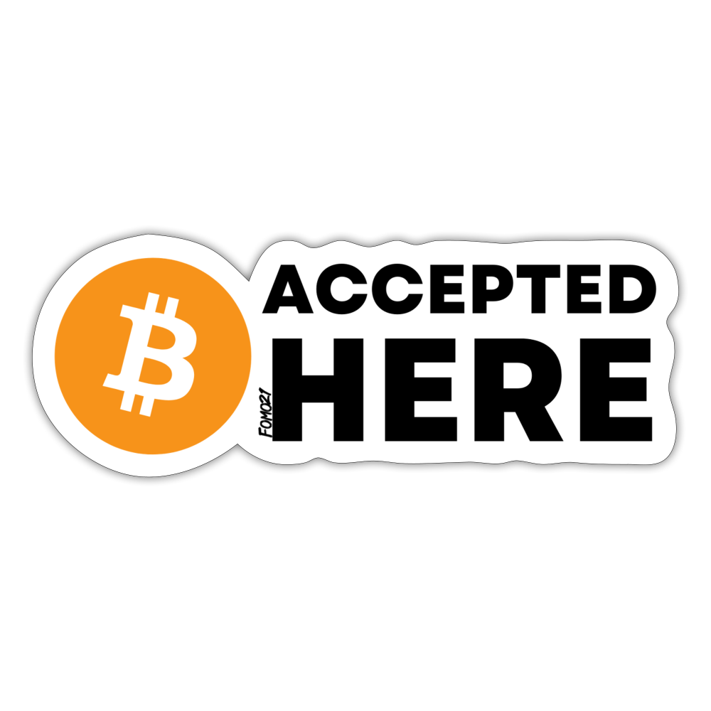 Accepted Here Bitcoin Sticker - white matte